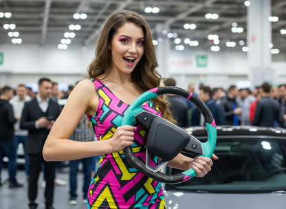 Light blue and pink Carbon Fiber Tesla Model 3 Highland Custom Steering Wheel -DYNA(2023.9) Axeco