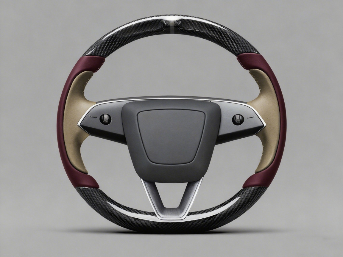 Wine red and light brown Carbon Fiber Tesla model 3 highland Steering Wheel -Track Master(2023.9+) Axeco