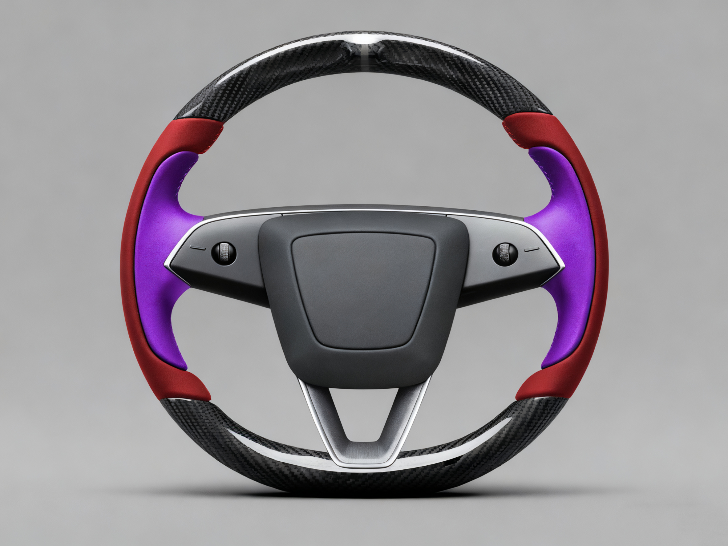 Wine red and bright purple Carbon Fiber Tesla Model Y Juniper Steering Wheel For Lady's -Track Master(2023.9+) Axeco
