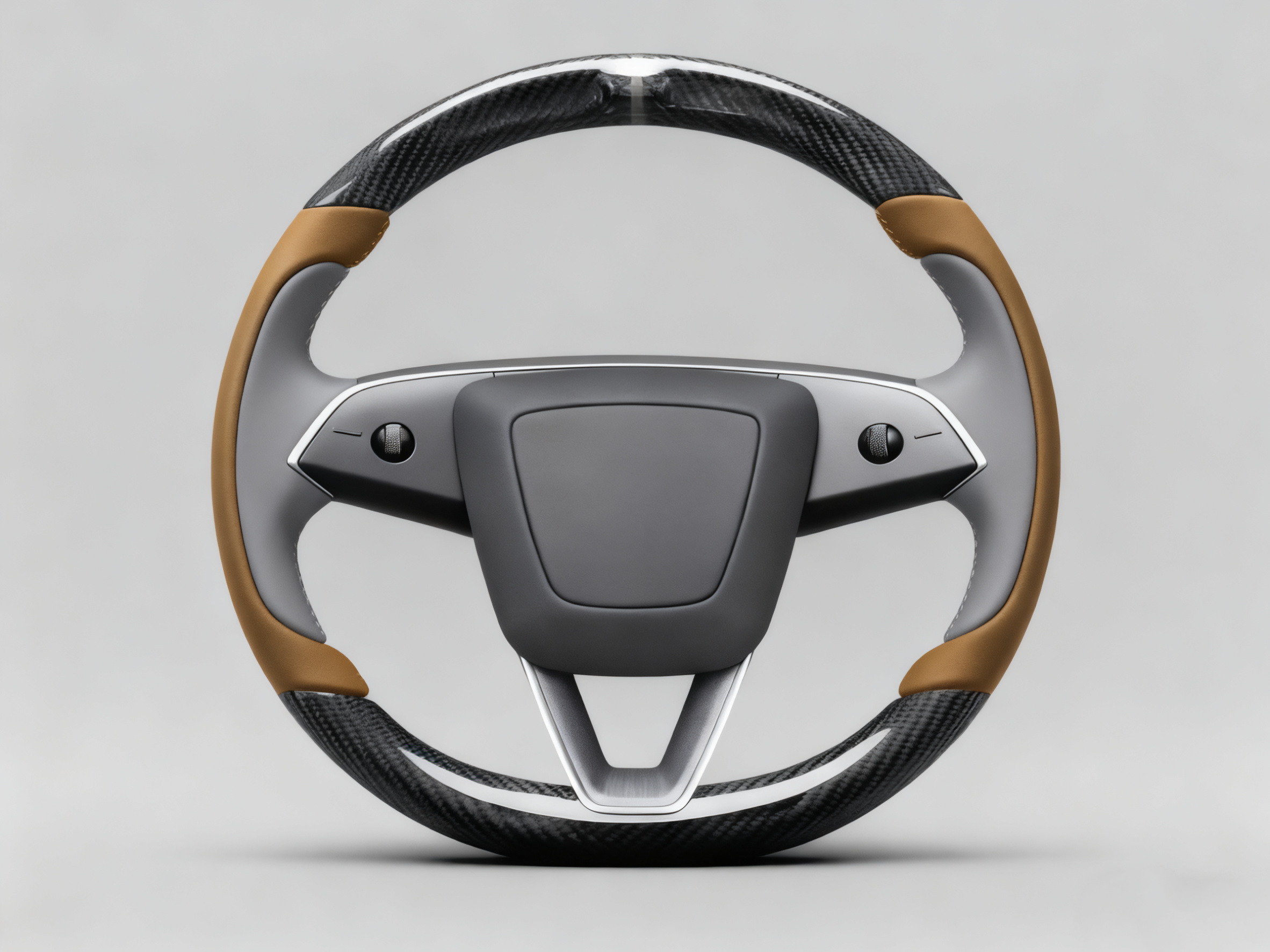 Brownish and silver-gray Carbon Fiber Tesla model 3 highland Steering Wheel -Track Master(2023.9+) Axeco