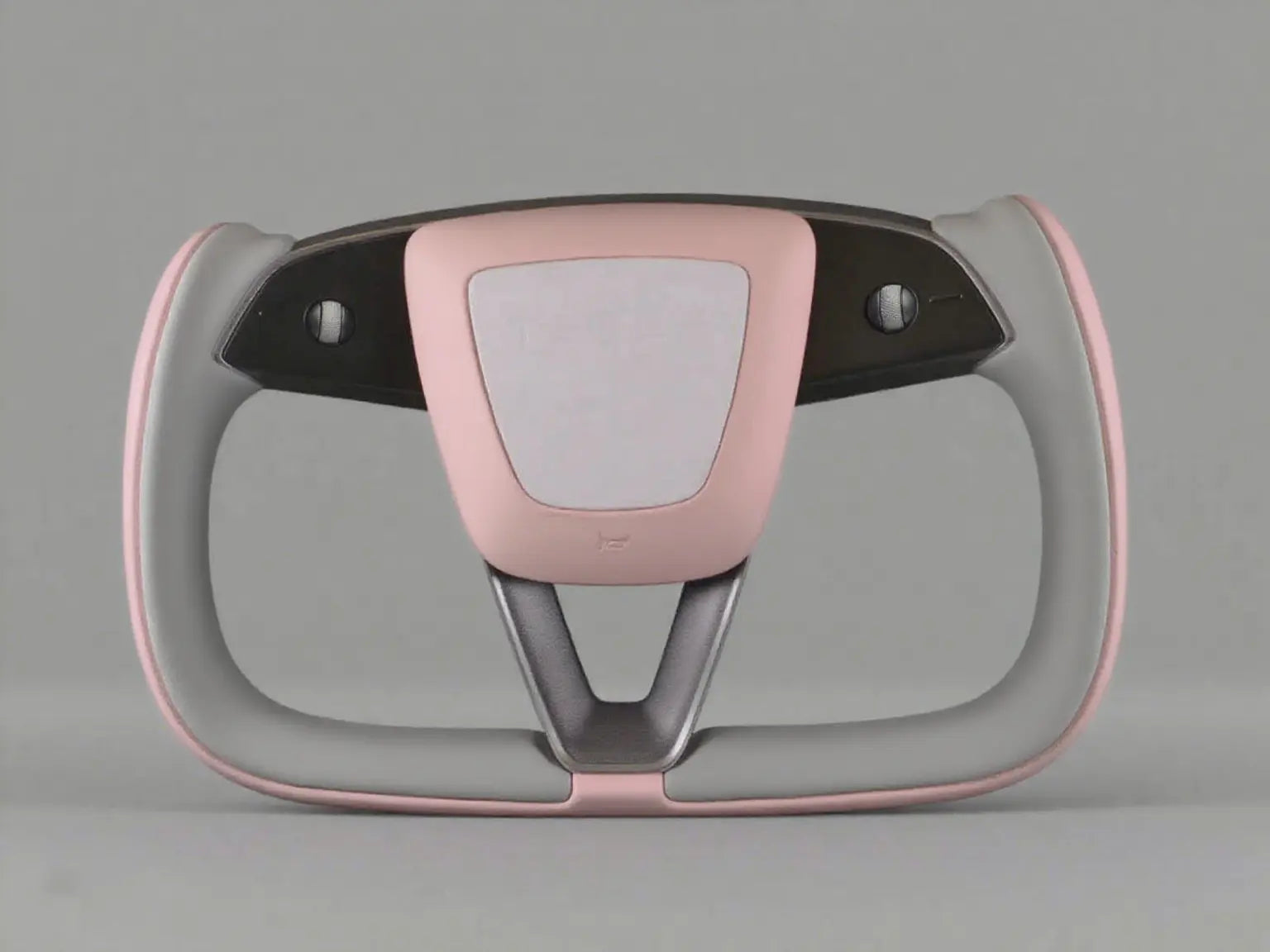 A blend of pink and gray Tesla Yoke model Y Juniper Steering Wheel(2025+) Axeco