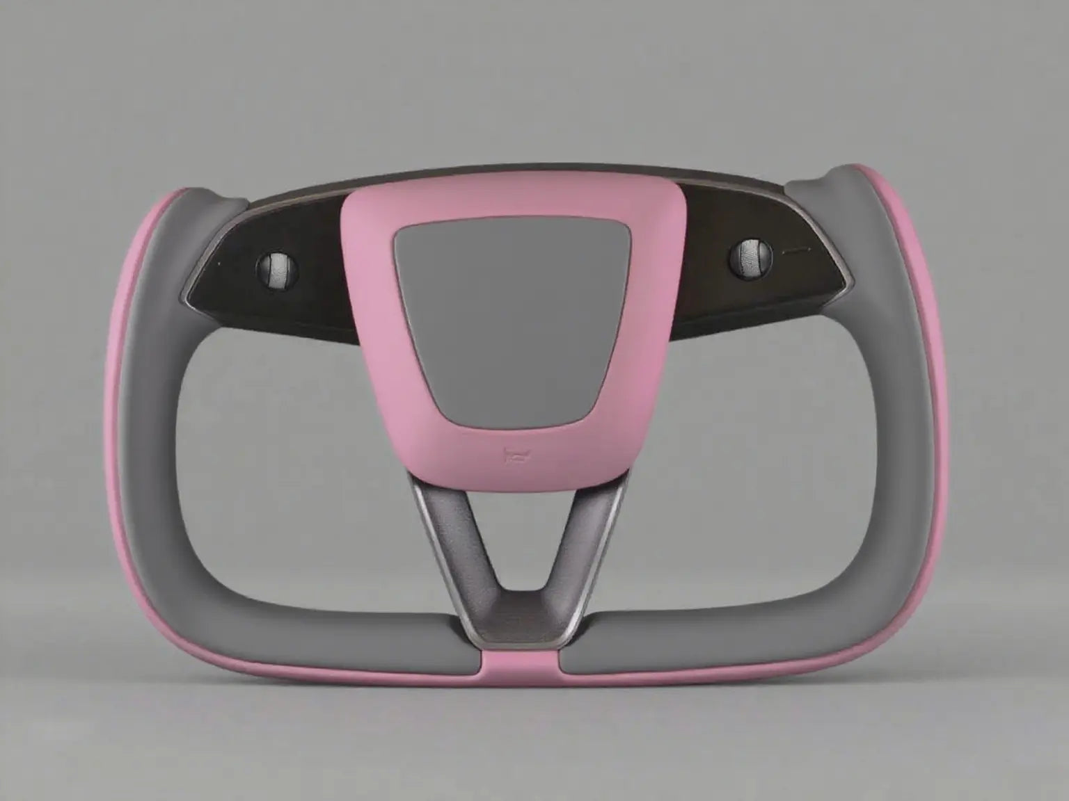 A blend of pink and gray Tesla Yoke model Y Juniper Steering Wheel(2025+) Axeco