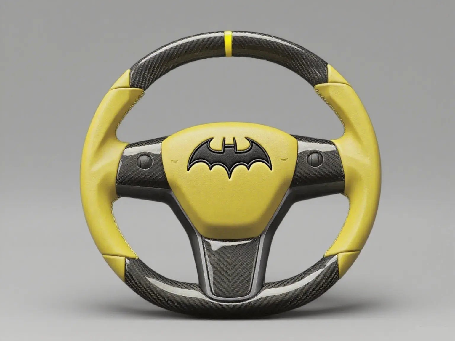 Batman Carbon Fiber Tesla Model 3 Steering Wheel - DYNA (2017-2023.8) Axeco