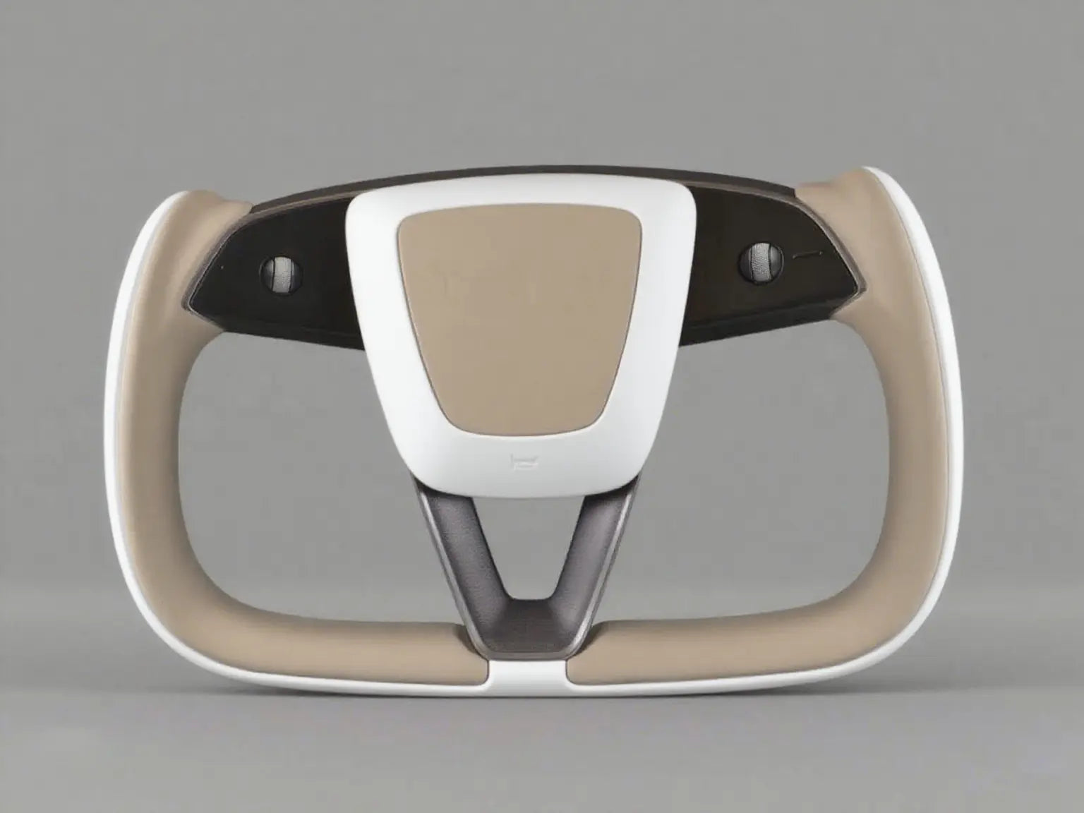 Beige-brown Tesla Yoke model Y Juniper Steering Wheel(2025+) Axeco
