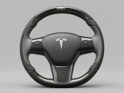Tesla Model 3 Carbon Fiber Steering Wheel | Mint Accent, Race - Ready Elegance Axeco