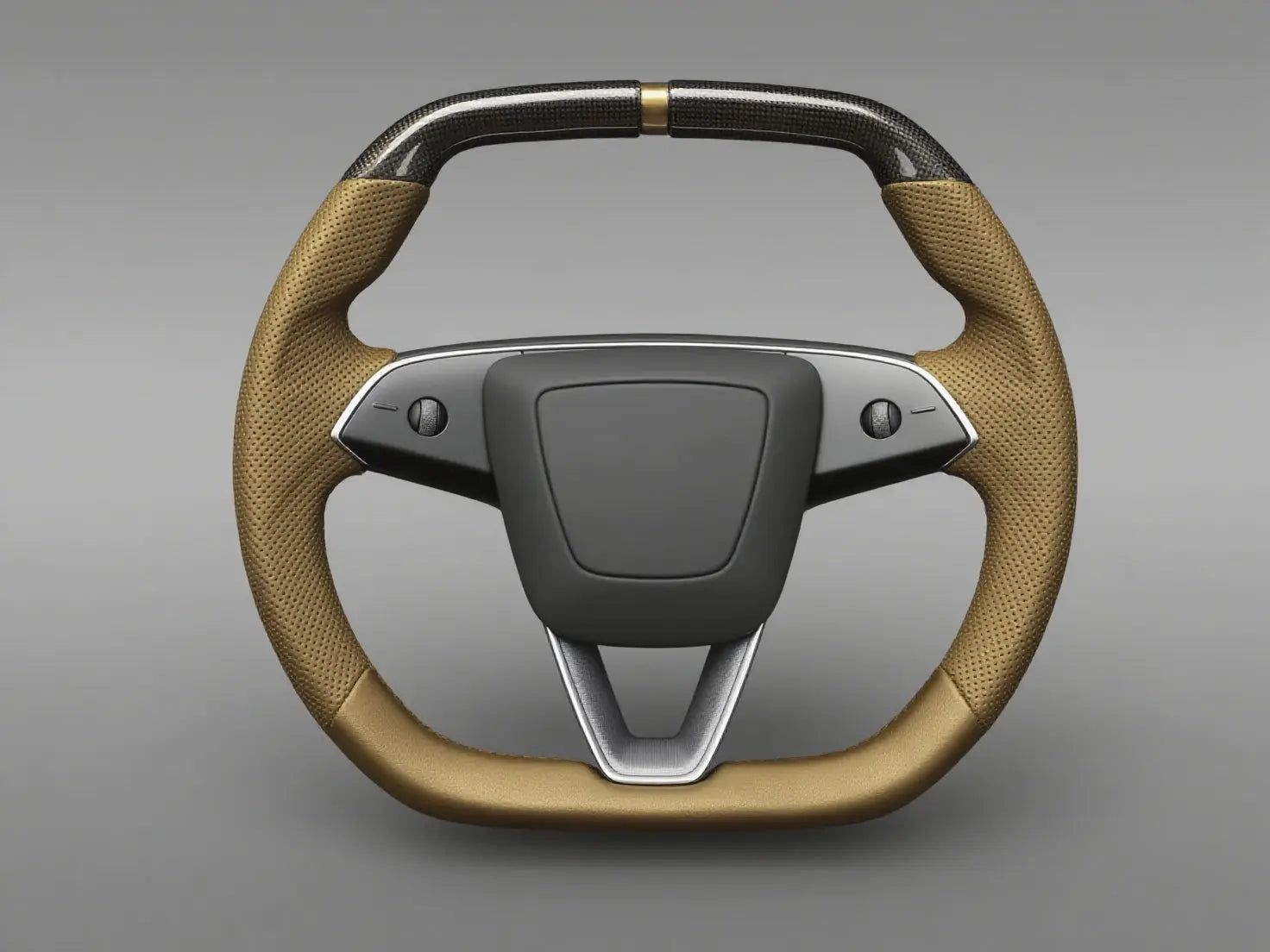 Black Gold Carbon Fiber Tesla Model 3 Highland Steering Wheel-Super Enhancer(2023.9+) Axeco
