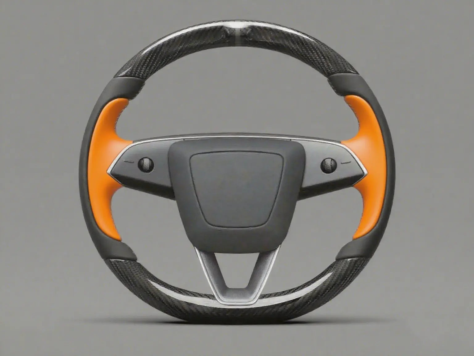 Black and Orange Carbon Fiber Tesla model 3 highland Steering Wheel -Track Master(2023.9+) Axeco