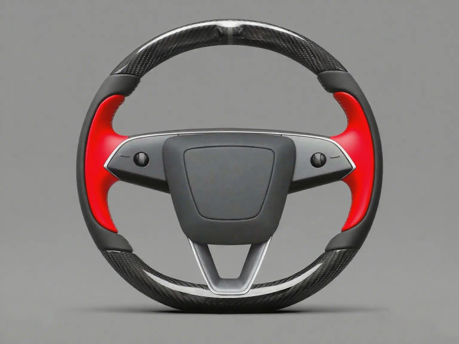 Black and Red Carbon Fiber Tesla model 3 highland Steering Wheel -Track Master(2023.9+) Axeco