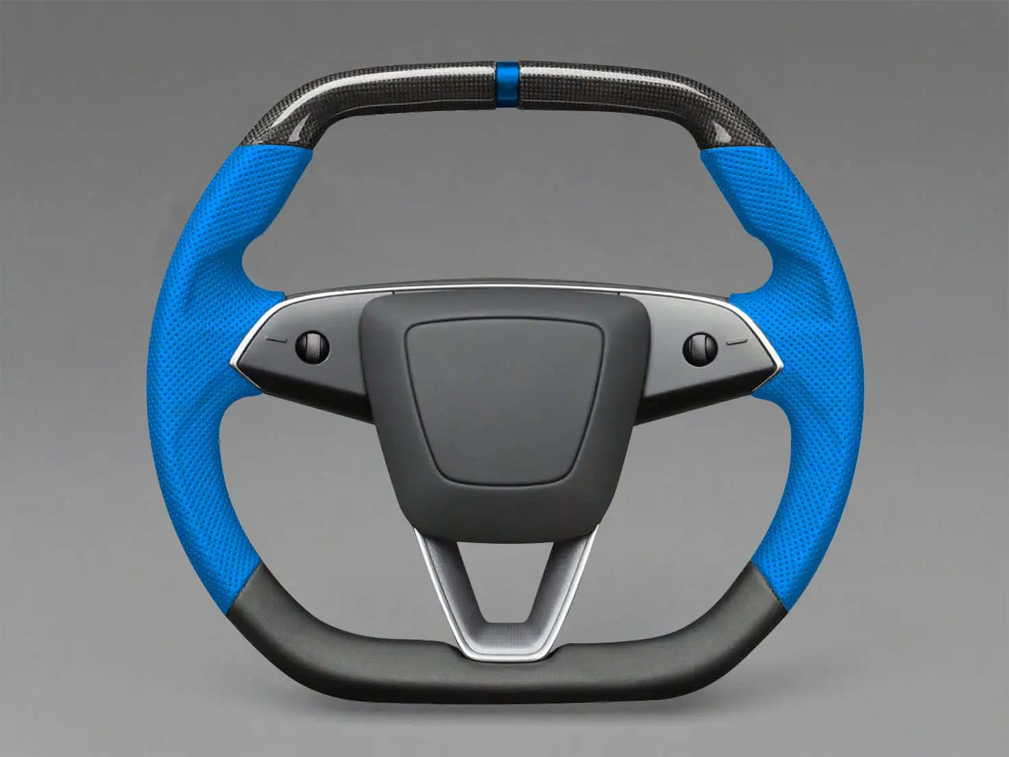 Blue Carbon Fiber Customize Tesla mode 3 highland Steering Wheel - Super Enhancer(2023.9+) Axeco