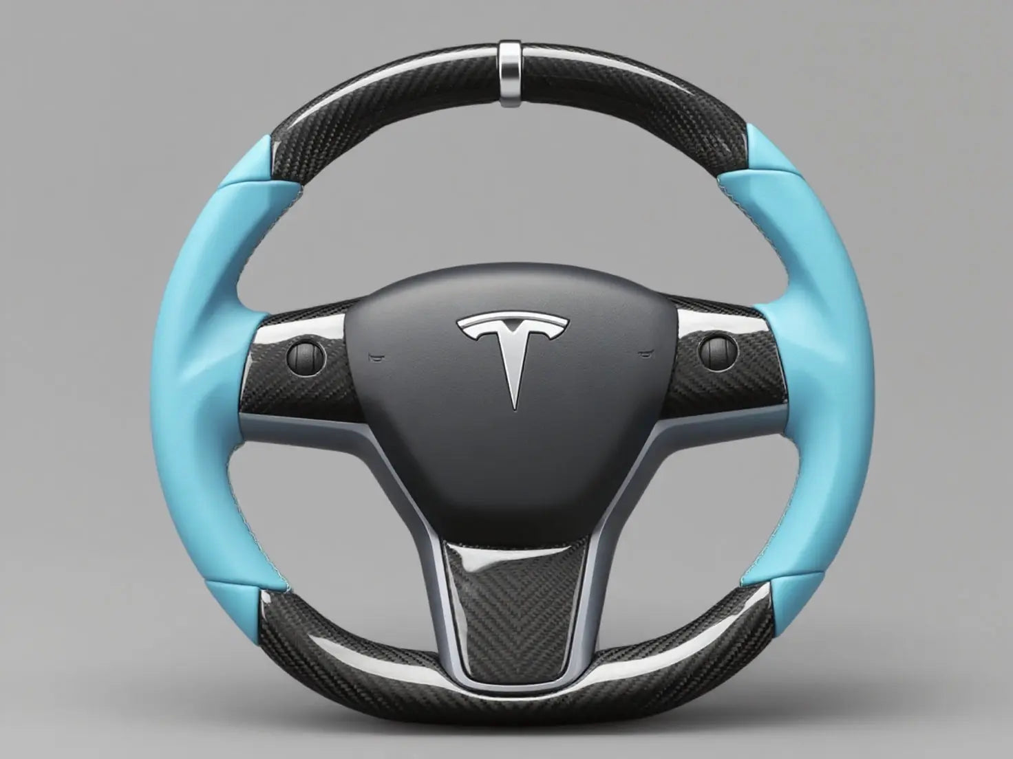 Blue Carbon Fiber Tesla Model Y Steering Wheel - DYNA (2020-2024) Axeco