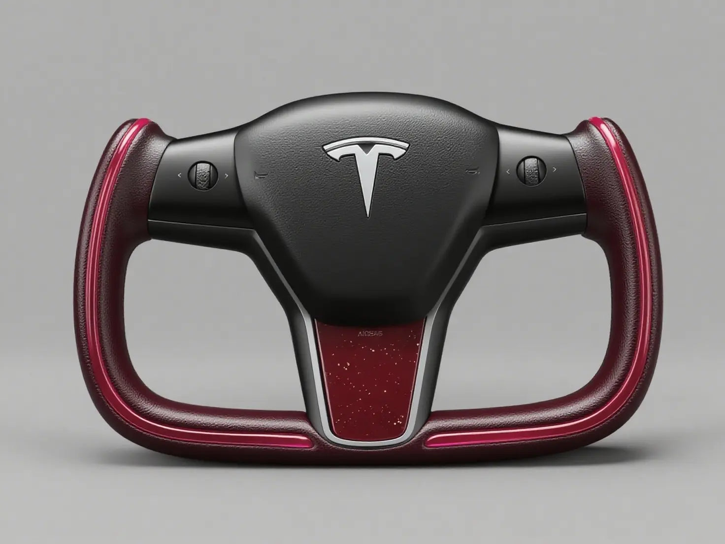 Burgundy Leather Tesla Model 3 Yoke Steering Wheel (2017-2023.8) Axeco
