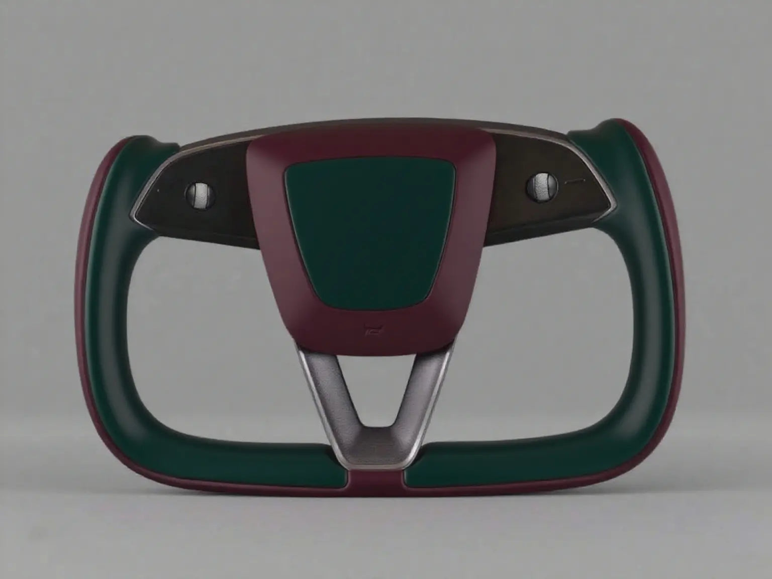 Burgundy and Green Yoke model Y Juniper Steering Wheel(2025+) Axeco