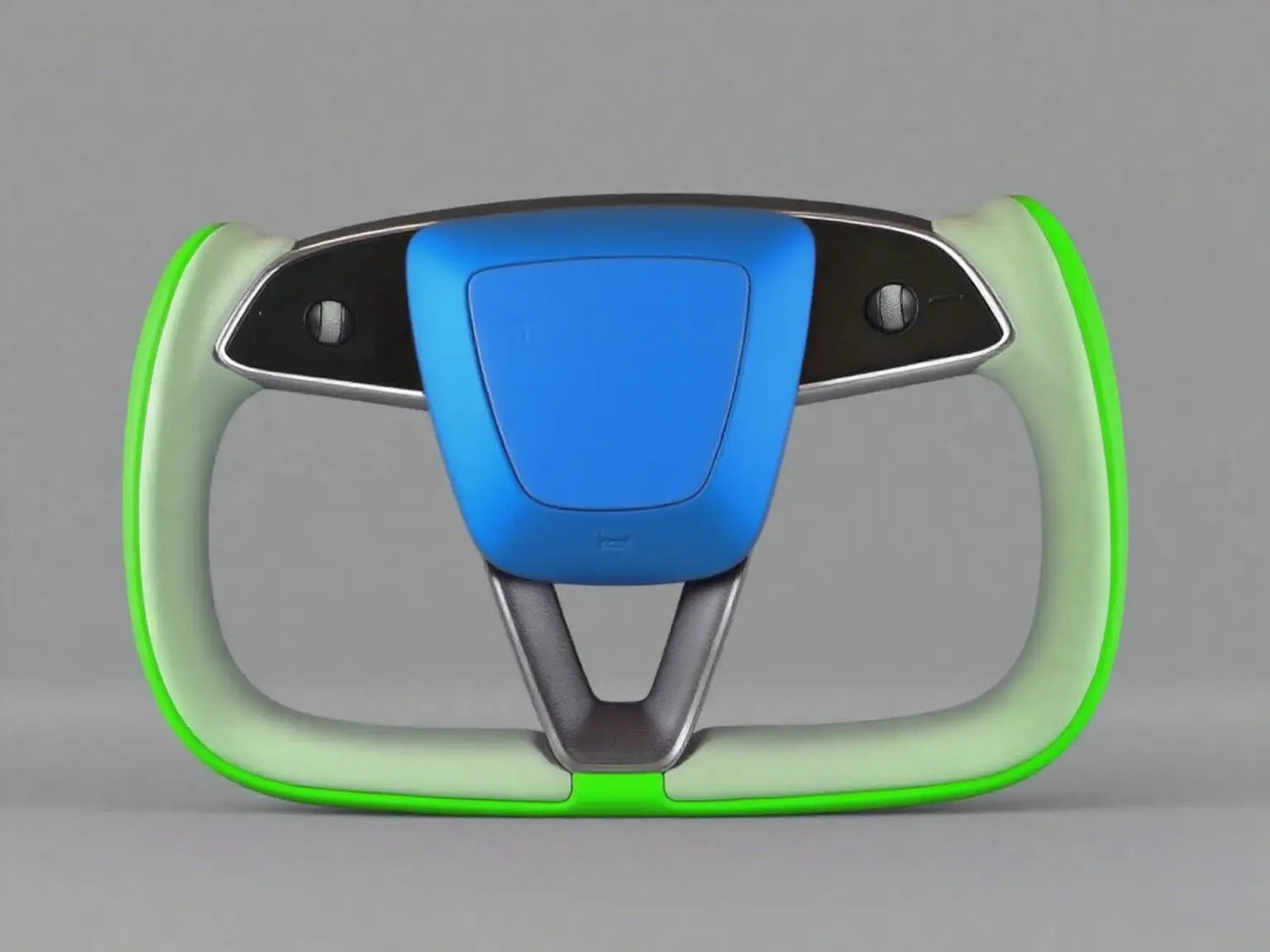 Custom Fluorescent Green Tesla Yoke model Y Juniper Steering Wheel(2025+) Axeco