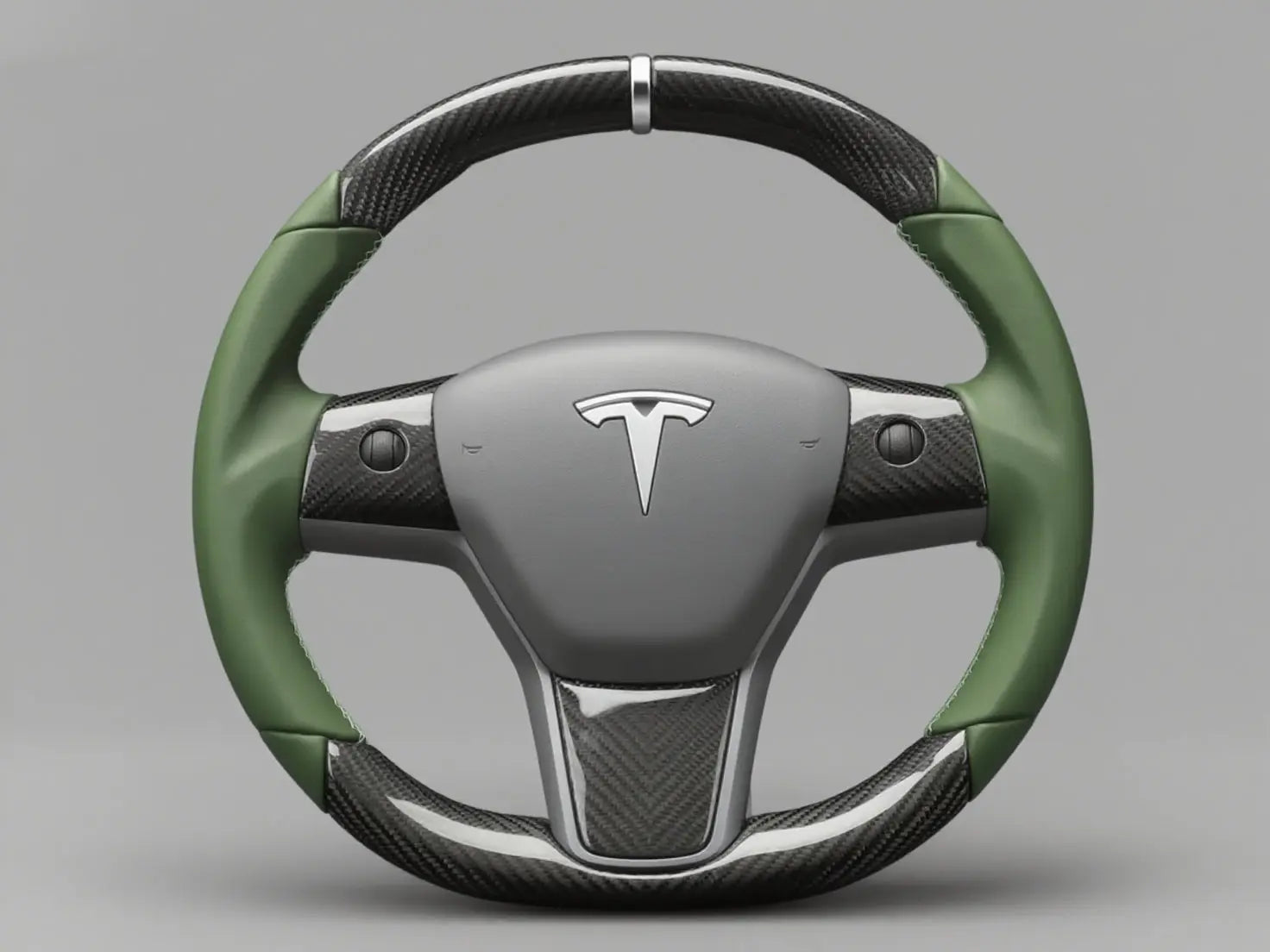 Dark green carbon fiber  Tesla Model 3 steering wheel  -DYNA(2017-2023.9) Axeco