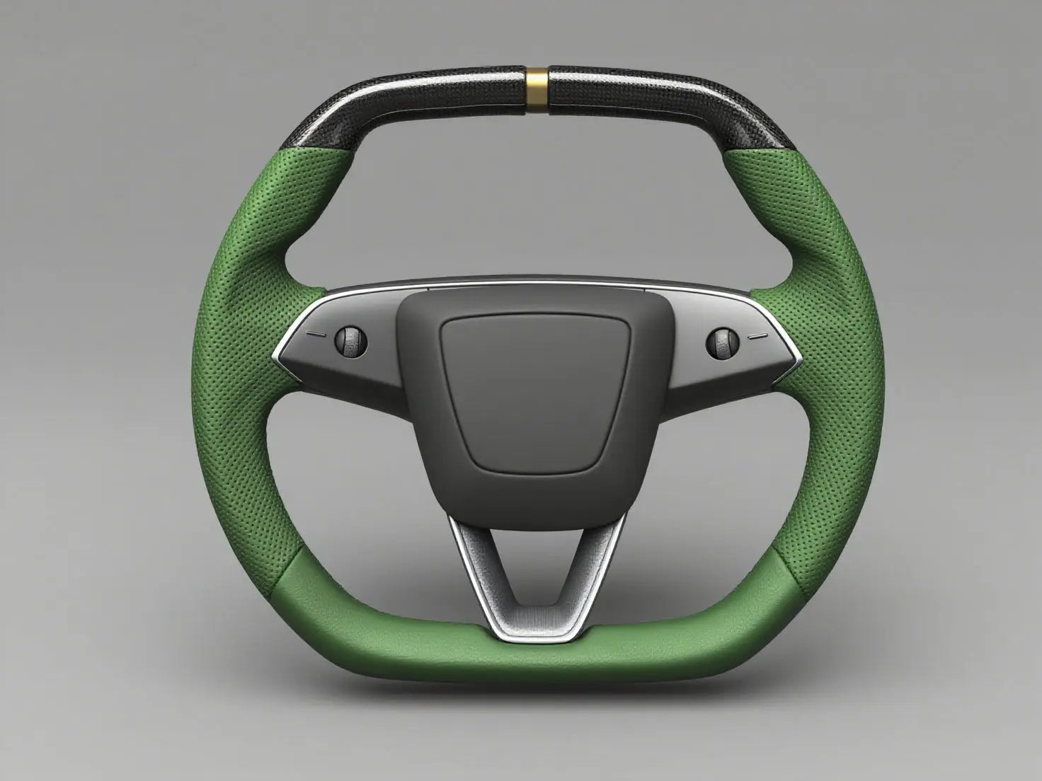 Emerald Green amp Gilded Tesla Model 3 Highland Steering Wheel -Super Enhancer(2023.9+) Axeco