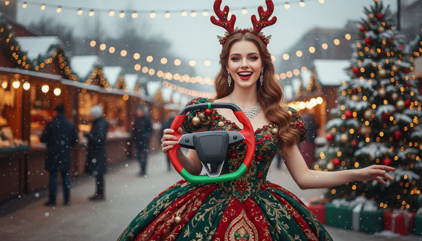 Green and Red Leather Carbon Fiber Customize Tesla model 3 highland Steering Wheel - Super Enhancer(2023.9+) Axeco