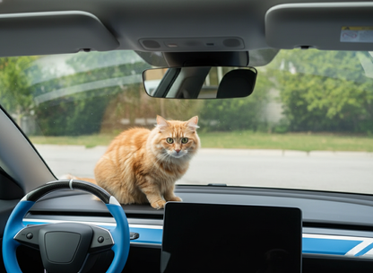 Blue-White Carbon Fiber Customize Tesla Model Y Juniper Steering Wheel - DYNA (2025+) Axeco