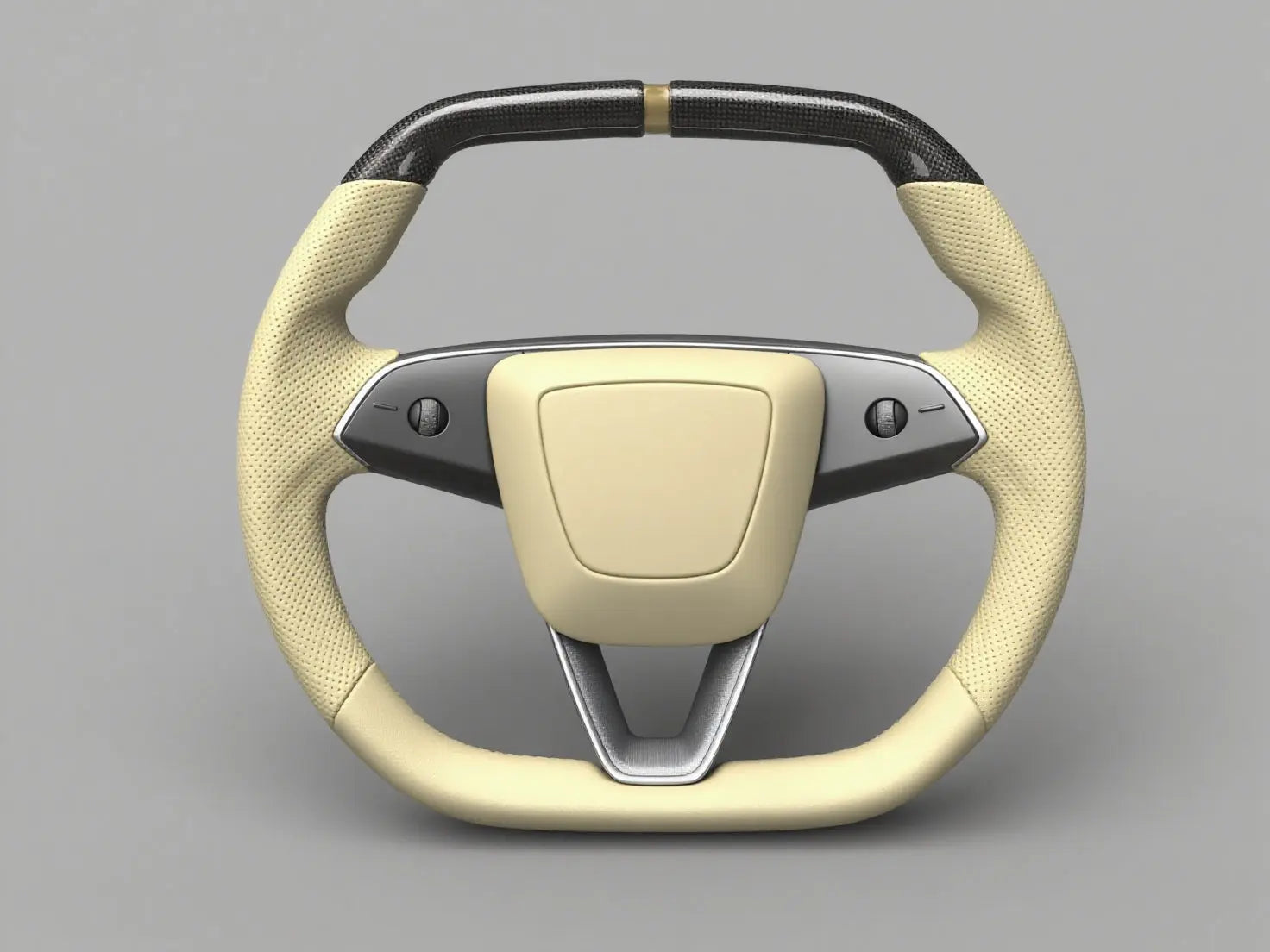 Gilded Cream Tesla Model 3 Highland Steering Wheel -Super Enhancer(2023.9+) Axeco
