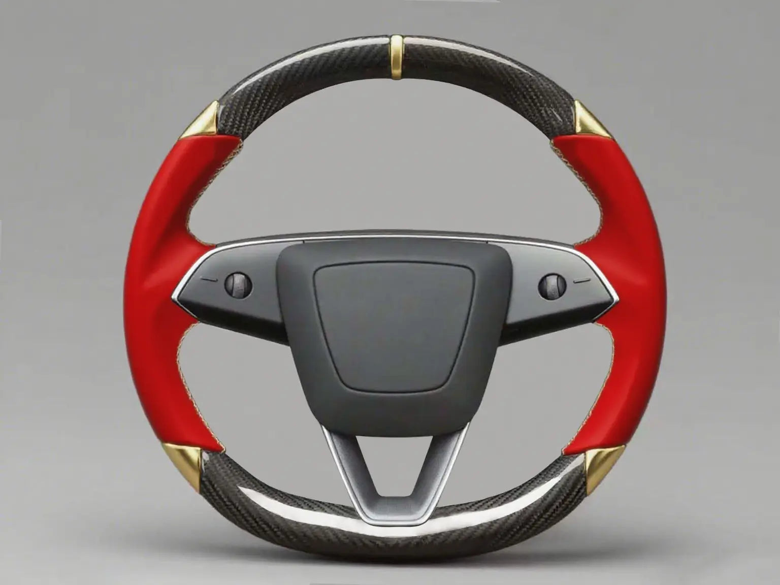 Green Leather Carbon Fiber Customize Tesla Model Y Juniper Steering Wheel - DYNA (2025+) Axeco