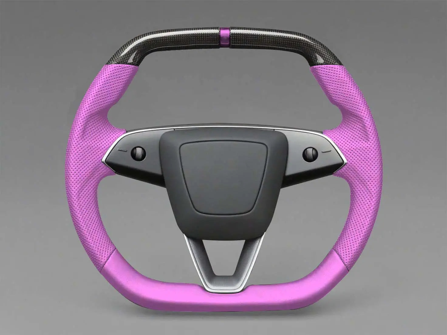 Leather Carbon Fiber Customize Tesla mode 3 highland Steering Wheel - Super Enhancer(2023.9+) Axeco