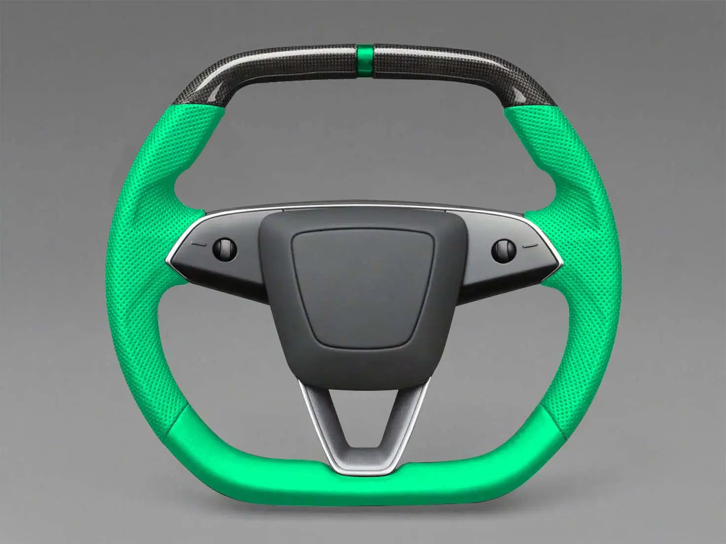 Leather Carbon Fiber Customize Tesla mode 3 highland Steering Wheel - Super Enhancer(2023.9+) Axeco