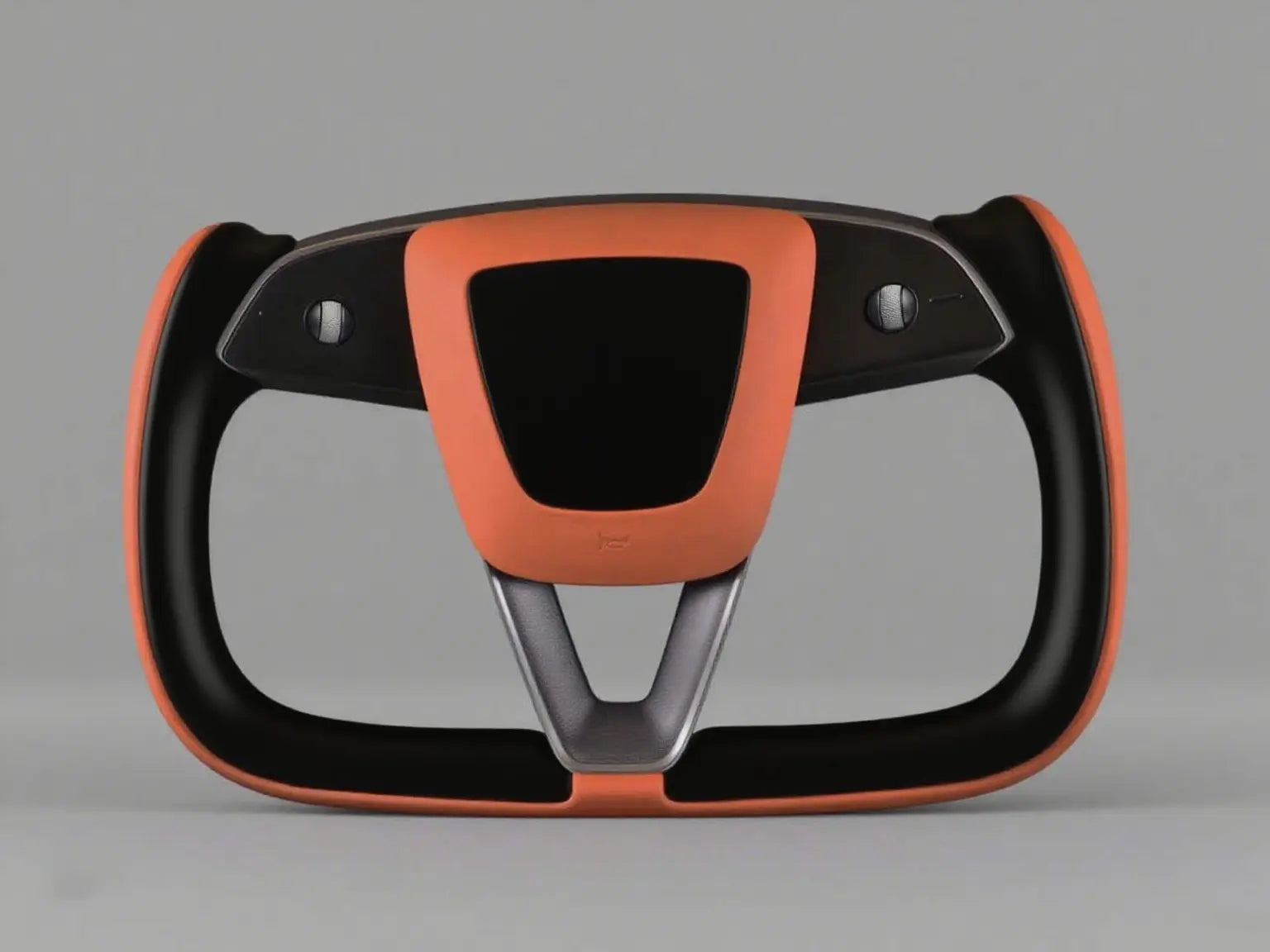 Orange and Black Tesla Yoke model Y Juniper Steering Wheel(2025+) Axeco