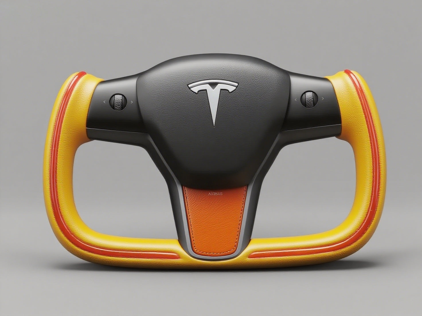 Orange-yellow Tesla Model 3  Yoke Steering Wheel  (2017-2023.9) Axeco
