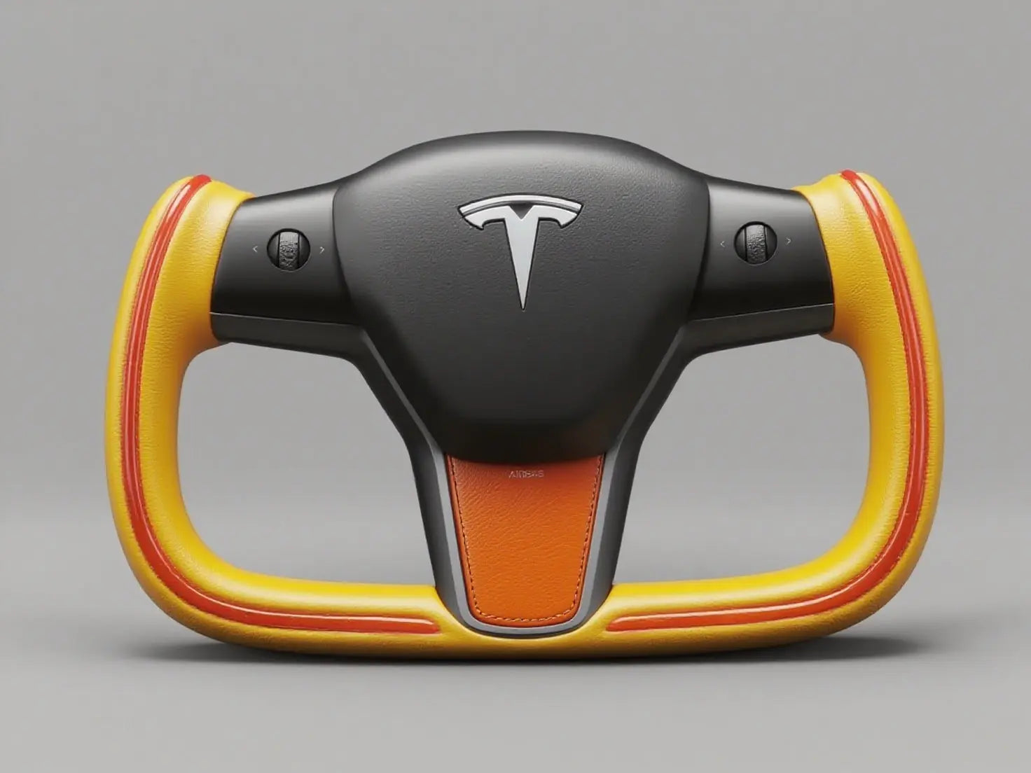 Orange-yellow Tesla Model 3  Yoke Steering Wheel  (2017-2023.9) Axeco
