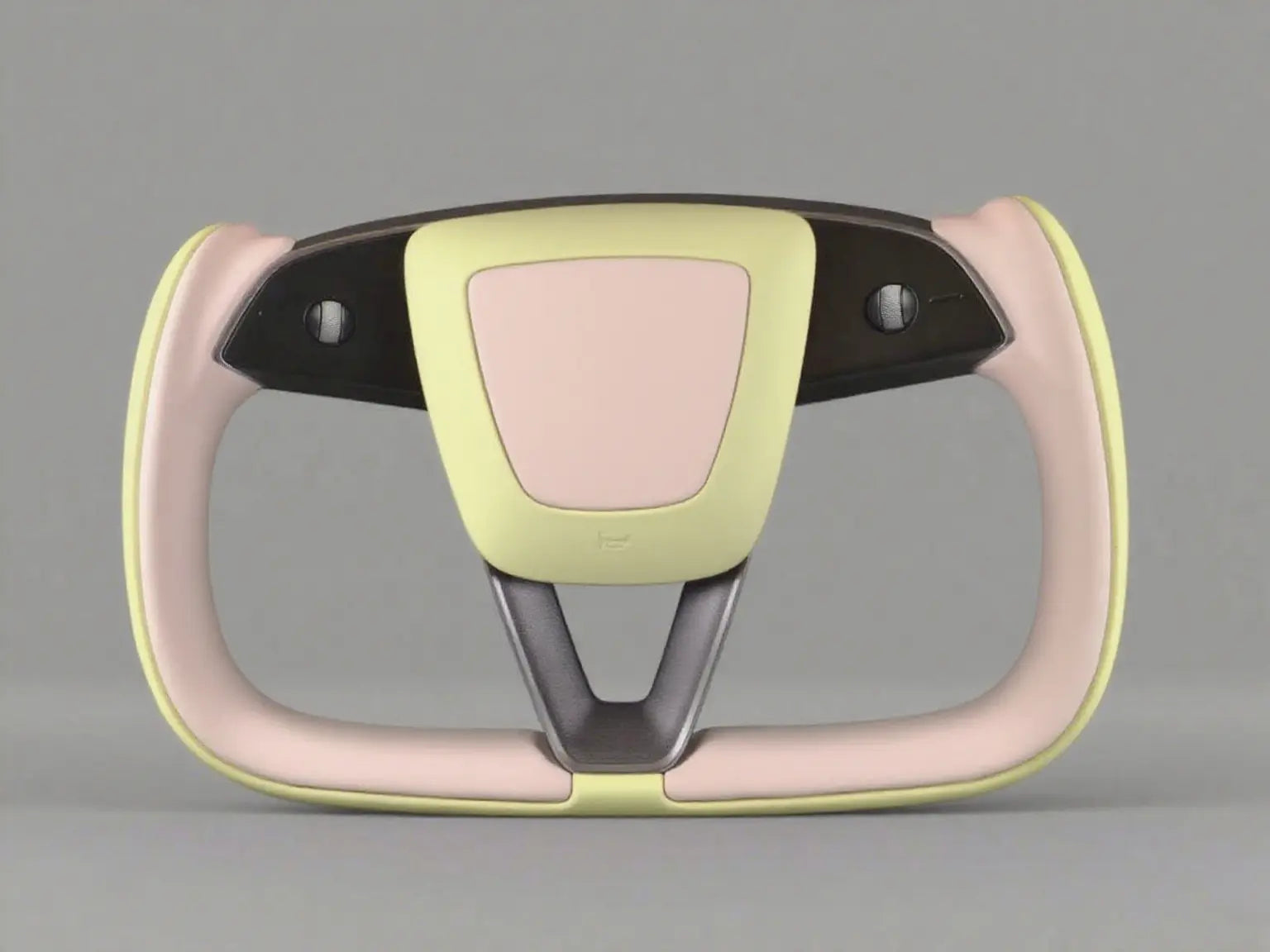 Pink and Yellow Tesla Yoke model Y Juniper Steering Wheel(2025+) Axeco