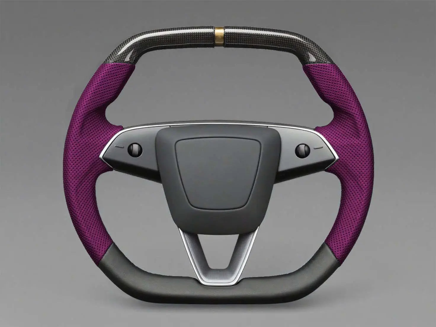 Purple- Black Carbon Fiber Tesla model 3 highland Steering Wheel -Super Enhancer(2023.9+) Axeco