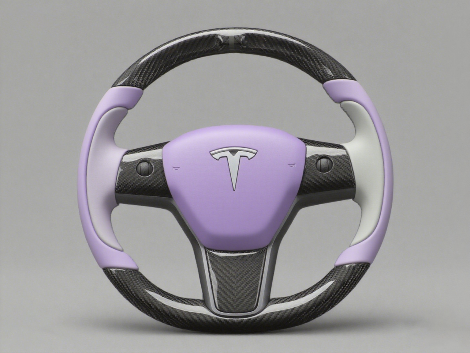 Purple-Grey Tesla Model 3 Carbon Fiber Steering Wheel-Track Master(2017-2023.8) Axeco
