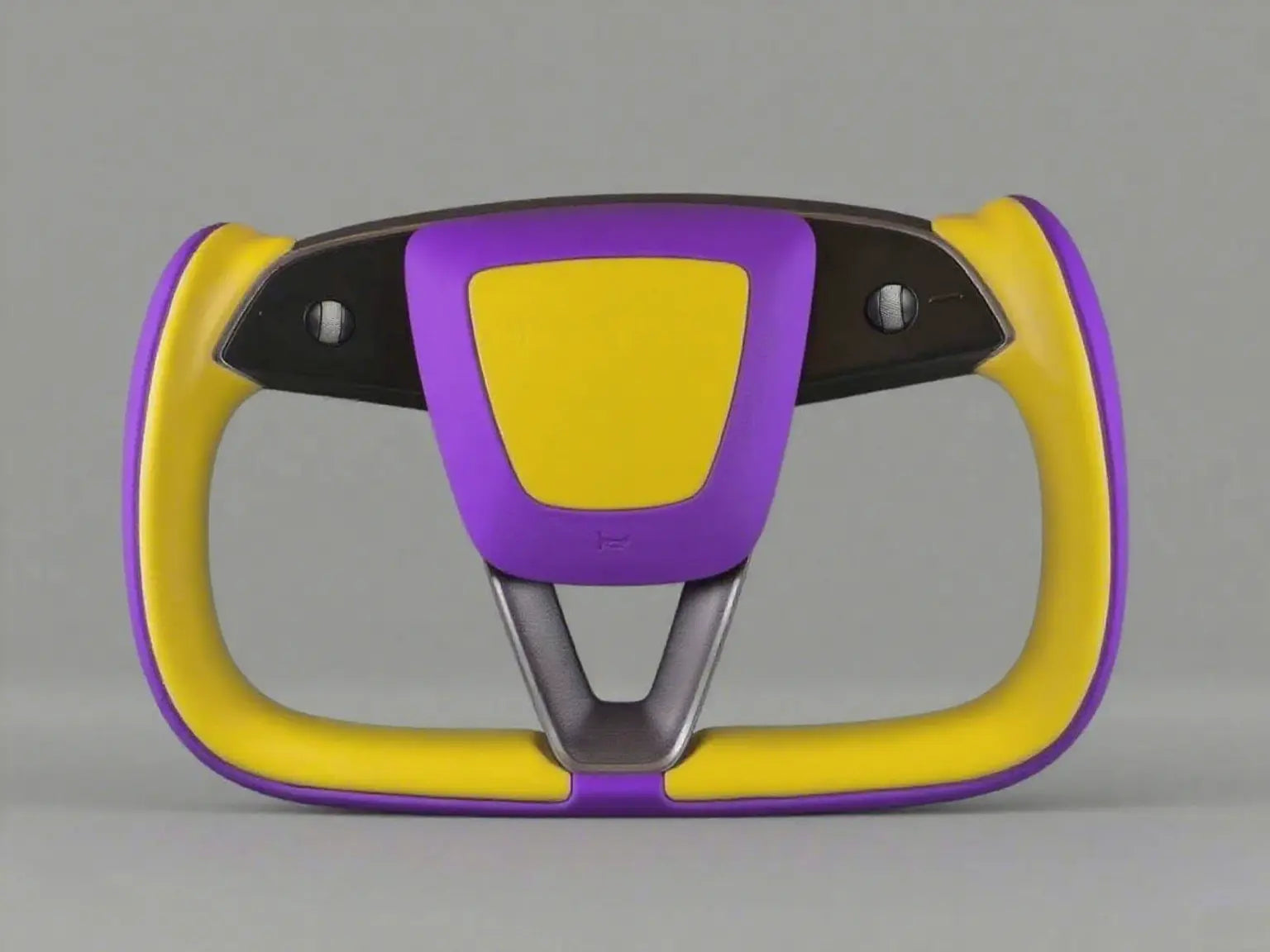 Purple and Yellow Tesla Yoke model Y Juniper Steering Wheel(2025+) Axeco