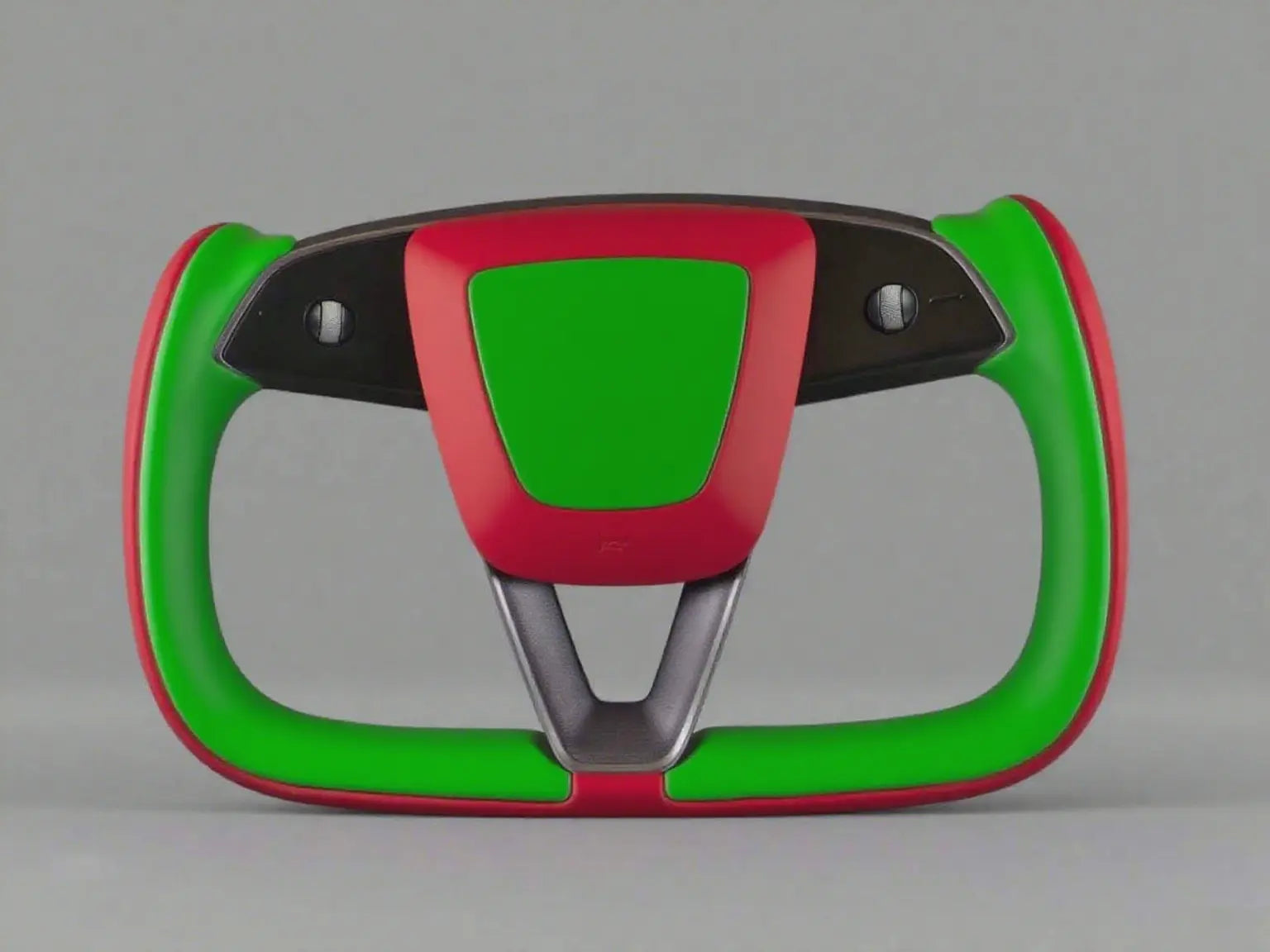 Red and Green Tesla Yoke model Y Juniper Steering Wheel(2025+) Axeco