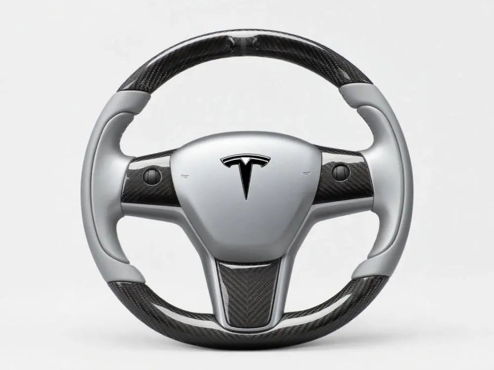 Nappa Leather Tesla Wheel Yoke Steering Wheel For Tesla Model 3 & Y - Nappa Leather With Heating Function (2017-2024 Models) Heated Tesla Yoke
