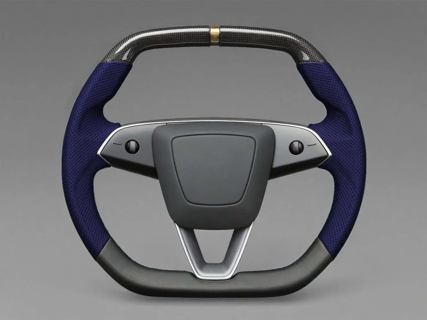 blue - Black Carbon Fiber Tesla model 3 highland Steering Wheel -Super Enhancer(2023.9+) Axeco
