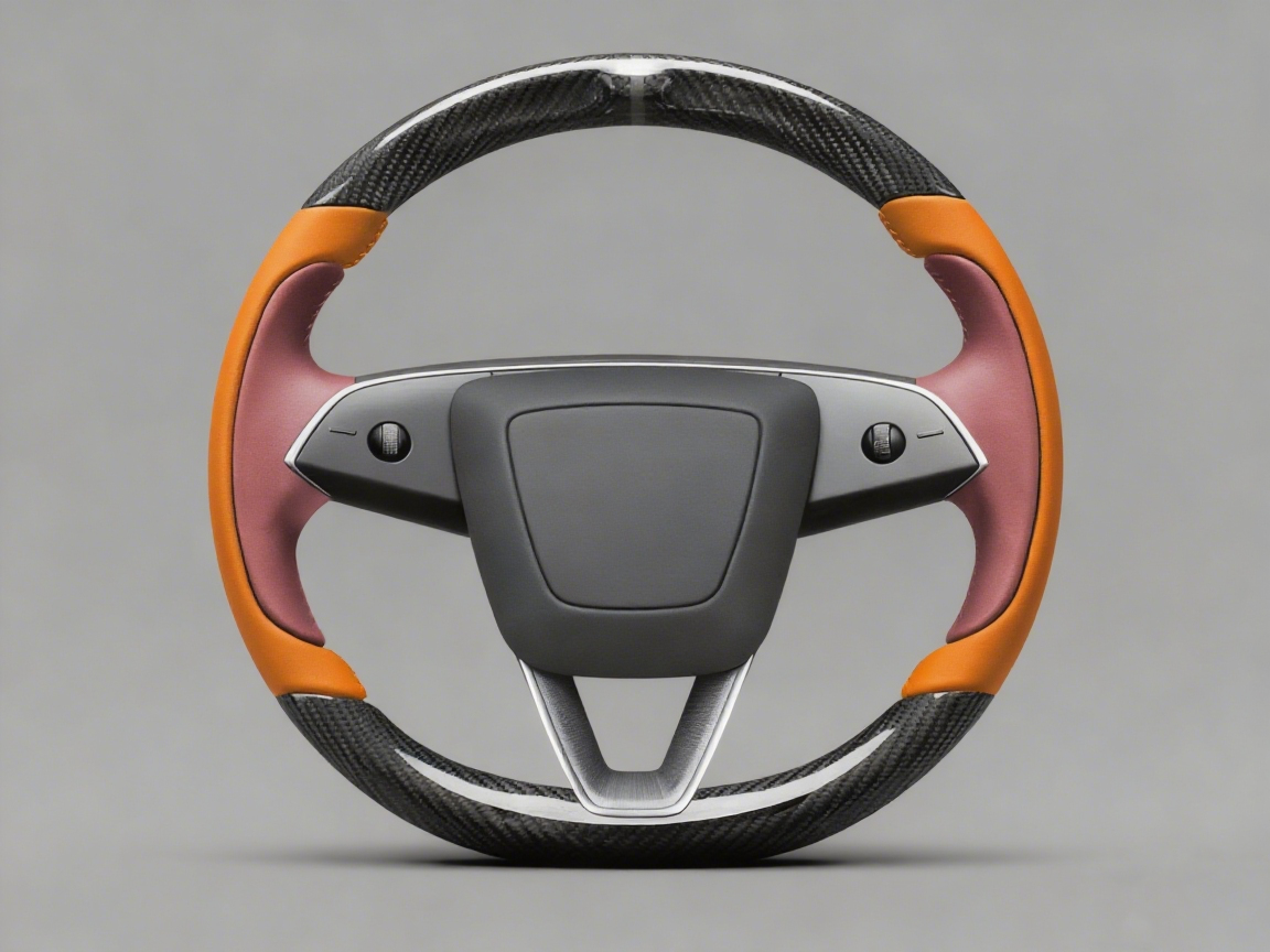 Warm orange and soft pink Carbon Fiber Tesla Model Y Juniper Steering Wheel For Lady's -Track Master(2023.9+) Axeco