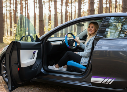 Blue and purple Carbon Fiber Tesla Model 3 Highland Custom Steering Wheel -DYNA(2023.9) Axeco