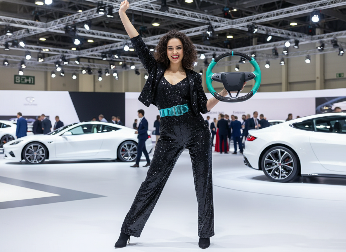 Green and blue Carbon Fiber Tesla Model 3 Highland Custom Steering Wheel -DYNA(2023.9)