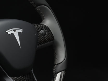 Model Y Carbon Fiber Steering Wheel - Track Master - Axeco