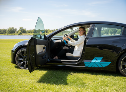 The Blue and the Gray Carbon Fiber Tesla Model 3 Highland Custom Steering Wheel -DYNA(2023.9) Axeco