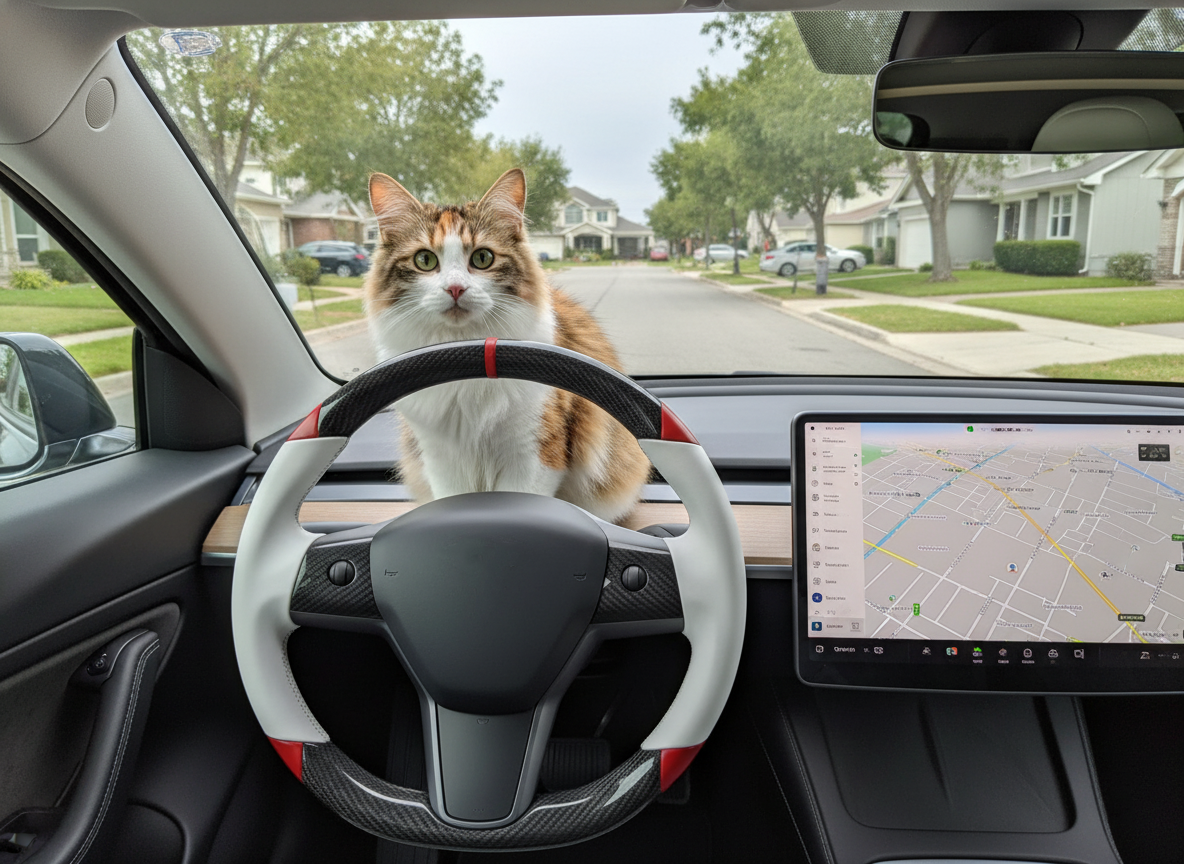 White and red Carbon Fiber Tesla Model 3 Custom Steering Wheel -DYNA(2017-2023.9) Axeco