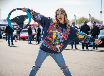 Blue Carbon Fiber Tesla Model Y Steering Wheel - DYNA (2020-2024) Axeco