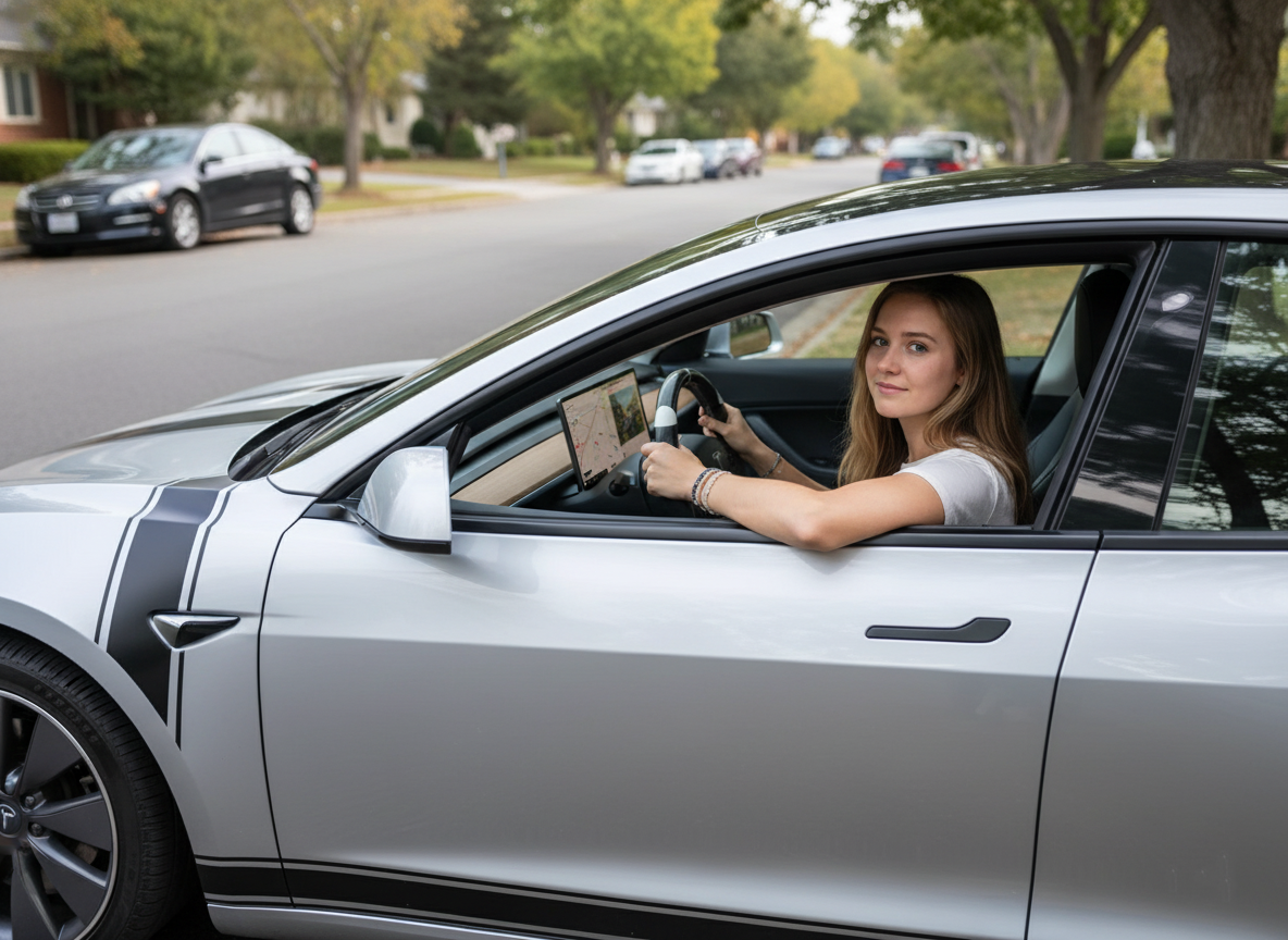 Black and white Carbon Fiber Tesla Model 3 Custom Steering Wheel -DYNA(2017-2023.9) Axeco