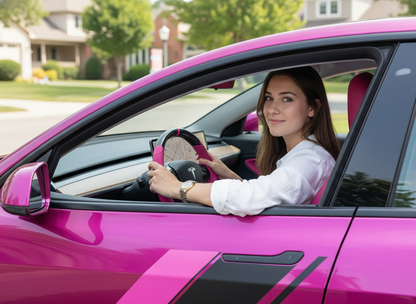Pink Carbon Fiber Tesla Model Y Steering Wheel - DYNA (2020-2024) Axeco