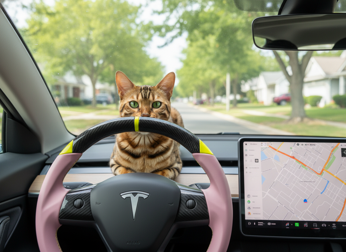 Pink and yellow Carbon Fiber Tesla Model 3 Custom Steering Wheel -DYNA(2017-2023.9) Axeco