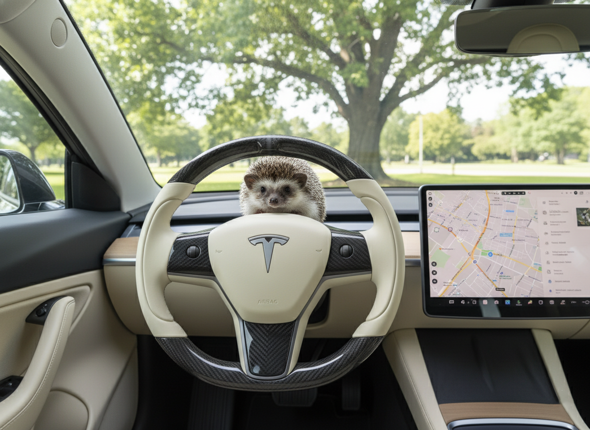 White Carbon Fiber Tesla Model 3 Steering Wheel - Track Master (2017-2023.8) Axeco