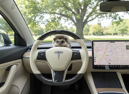 White Carbon Fiber Tesla Model 3 Steering Wheel - Track Master (2017-2023.8) Axeco