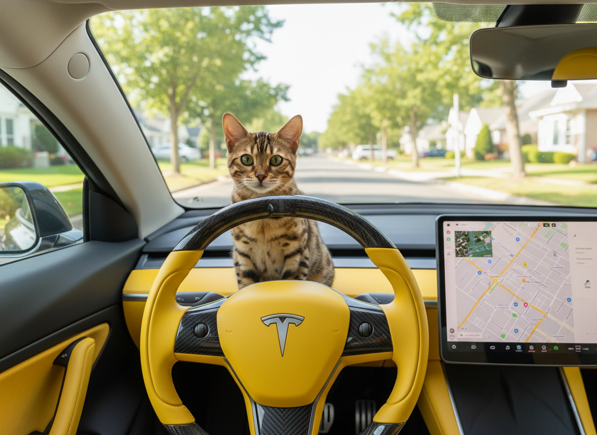 Yellow and black carbon fiber Tesla Model 3 steering wheel - Track Master (2017-2023.8) Axeco