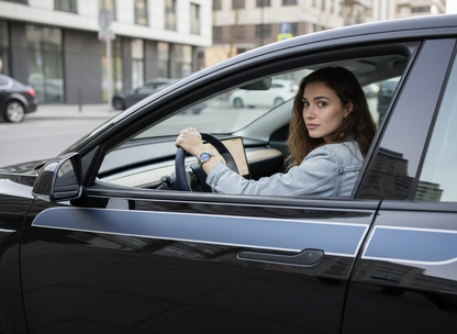 Blue-Gray Tesla Model 3 Carbon Fiber Steering Wheel-Track Master(2017-2023.8) Axeco