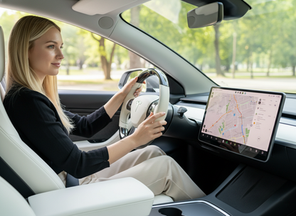 White Carbon Fiber Tesla Model 3 Steering Wheel - Track Master (2017-2023.8) Axeco